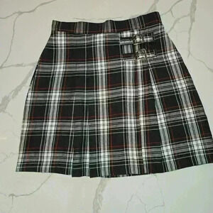 Tracy Evans Y2K 2000s Womens Plaid Pleated Mini Skirt Black Red Size 9